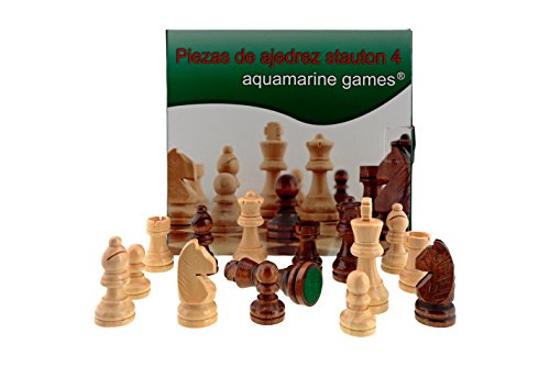 Aquamarine Games Fichas de ajedrez Staunton 4, 2 jugadores (CP029A)