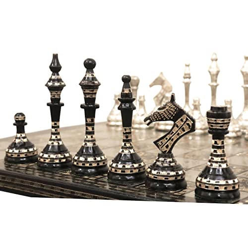 Juego de Piezas y Tablero de ajedrez de Lujo de Metal de latón Inspirado soviético- 14 '- Arte único