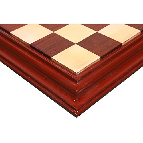 Royal Chess Mall - Tablero de ajedrez de lujo con borde tallado, 57 mm cuadrado