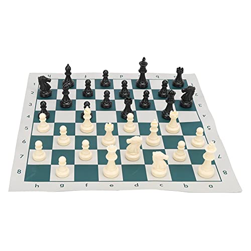 RiToEasysports Juego de ajedrez estándar Internacional, 32 Piezas de ajedrez de plástico Grandes con Tablero de ajedrez de 34x34...