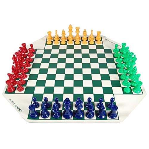 AO HAI Ajedrez Internacional Ajedrez de Cuatro Jugadores, Juegos de ajedrez Populares en Europa y América, Tablero de Cuero,...