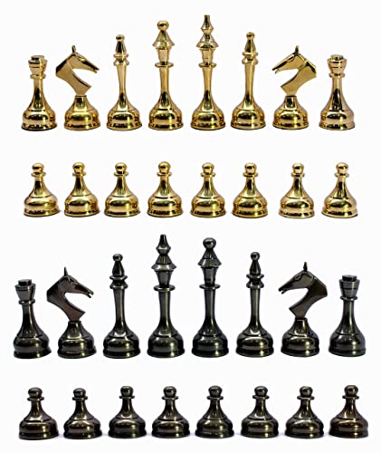 StonKraft Piezas de ajedrez de latón peones Monedas de ajedrez Piezas de estatuilla 2.5' Liso Plata