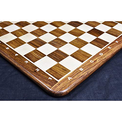RoyalChessMall -17 tablas de ajedrez de madera con incrustaciones - Palisandro dorado y arce - Notaciones algebraicas