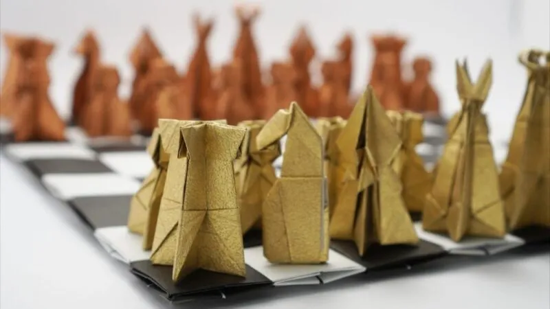Juego de ajedrez de origami 3