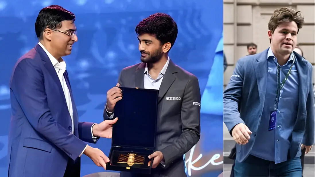 Ilustración de gukesh se prepara para un desafío muy duro contra viswanathan anand, c ajedrez