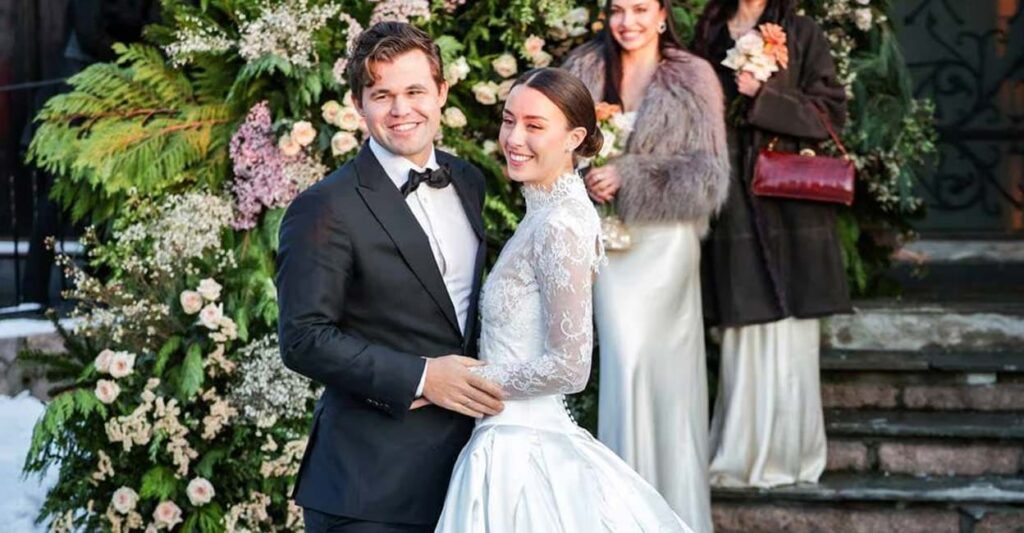 Magnus Carlsen se casa con Ella Victoria Malone y el equipo de Netflix está presente
