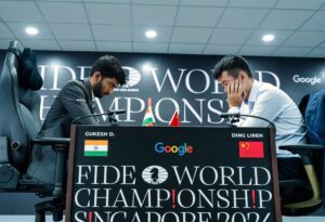 Imagen ilustrativa sobre gukesh contraataca para empatar el campeonato mundial de la fide en ajedrez
