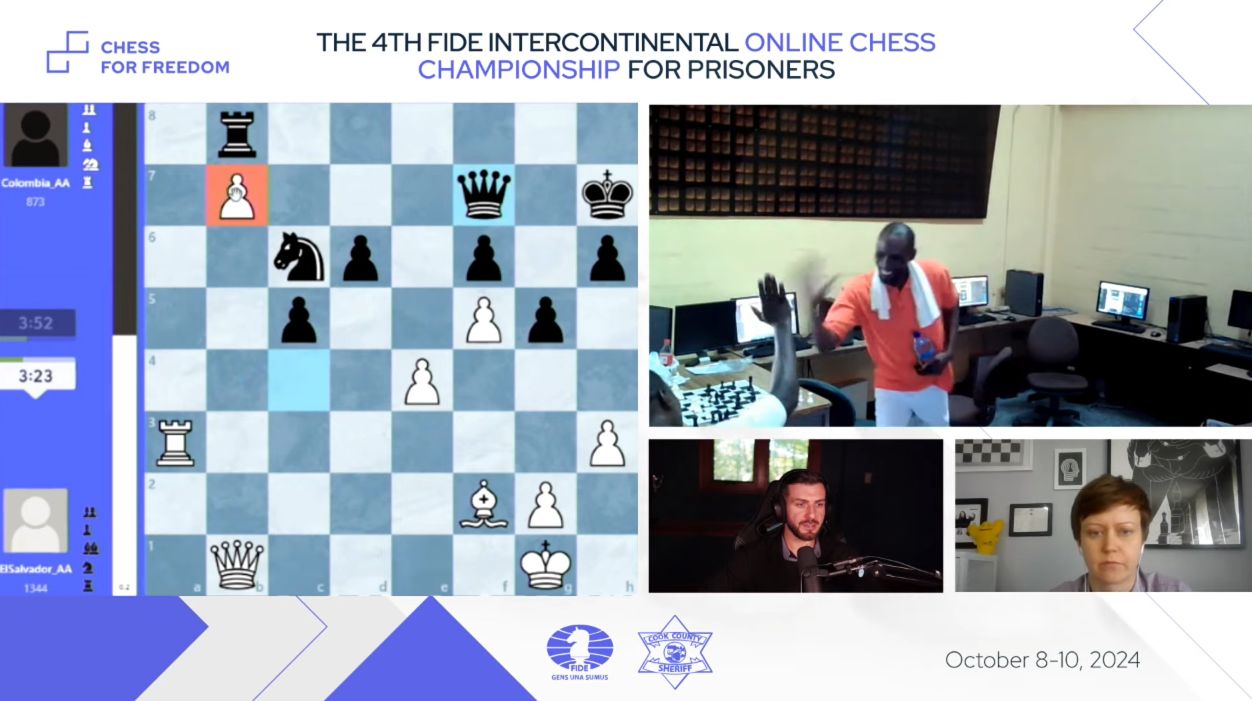 Cuarto Campeonato Intercontinental de Ajedrez en Línea para Prisioneros de la FIDE: resumen del día 1 6 Cuarto Campeonato Intercontinental de Ajedrez en Línea para Prisioneros de la FIDE: resumen del día 1