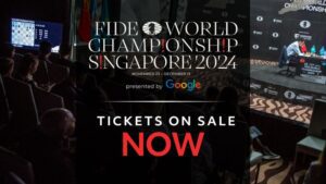 Ilustración de las entradas para el campeonato mundial de ajedrez fide 2024 ya est?n  ajedrez