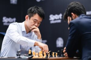 Imagen ilustrativa sobre ding liren derrota a gukesh d y empata el partido en ajedrez