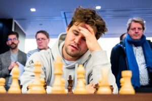 Ilustración de magnus carlsen sufrió otro colapso nervioso en el torneo. hans niemann ajedrez