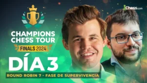 Miniatura del video: Carlsen lidera, ¿pero podrá clasificar? Lazavik y Firouzja al acecho | Champions Chess Tour Finales