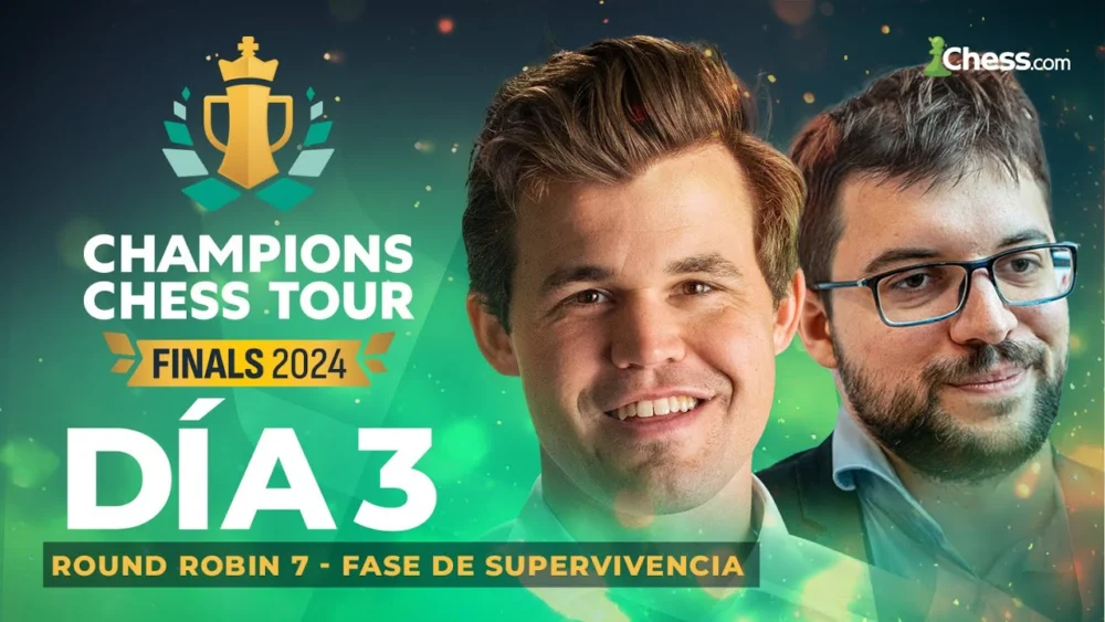 Miniatura del video: Carlsen lidera, ¿pero podrá clasificar? Lazavik y Firouzja al acecho | Champions Chess Tour Finales