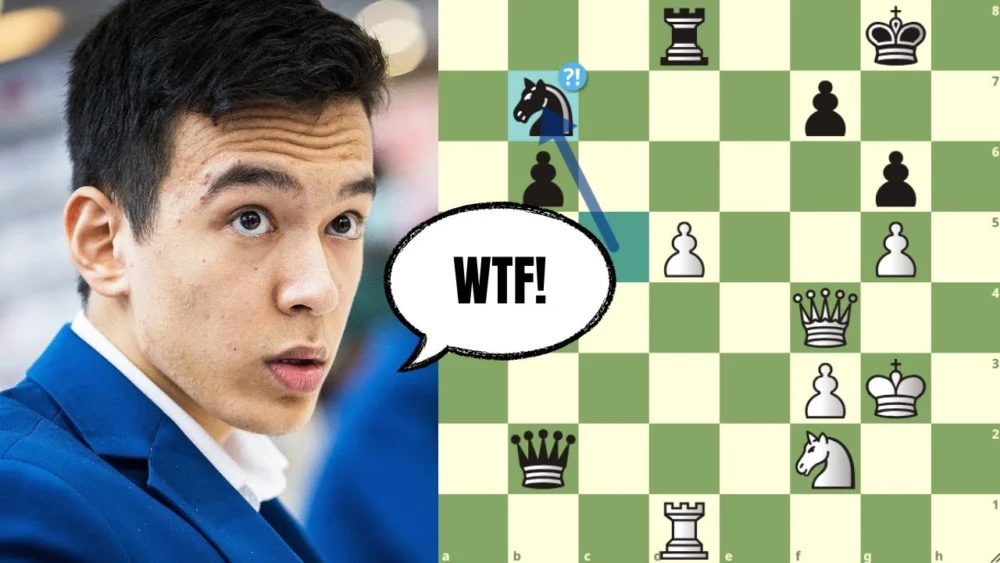 Miniatura del video: ¡GRAN MAESTRO REGALA (pierde) UNA PIEZA! 😱: Caruana vs Abdusattorov (Sinquefield Cup 2024)