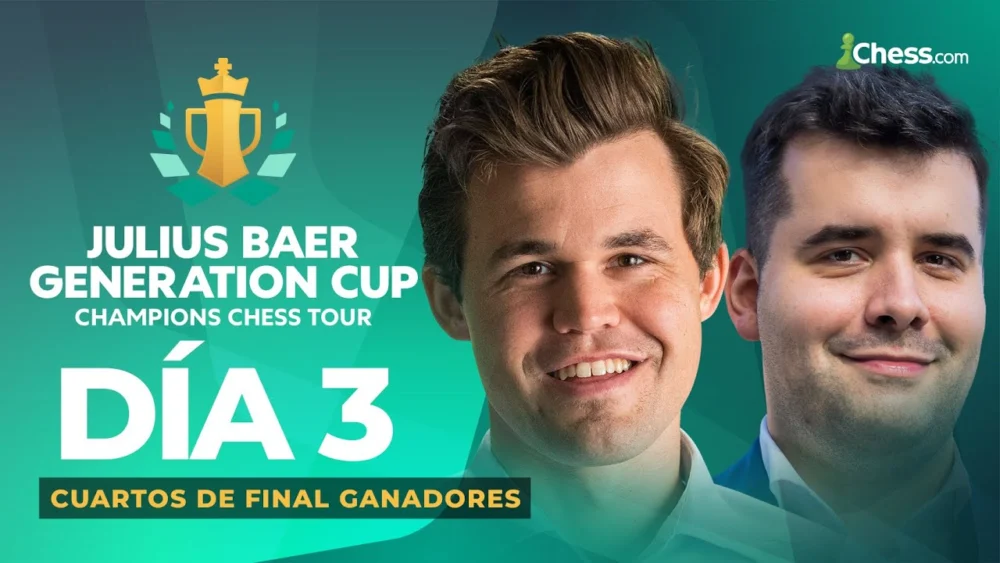 Miniatura del video: Choque de TITANES, Carlsen vs. Nepo | Día 3 | Julius Baer Generation Cup (CCT)