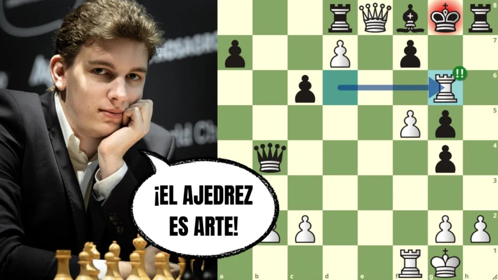 Miniatura del video: ¡SACRIFICA CABALLO Y TORRE, Y DA JAQUE MATE! 🤯: Duda vs Vidit (Tech Mahindra 2024)