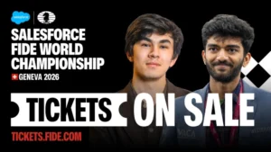 Jugadores de Ajedrez 123 Ticket sales for the Salesforce FIDE World Championship are now open