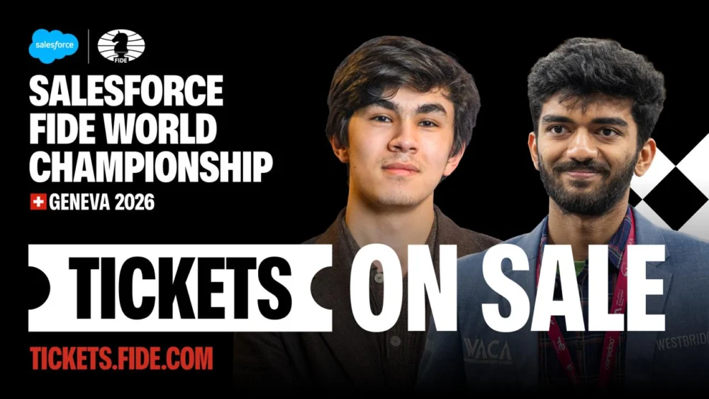 Ya están a la venta las entradas para el Campeonato Mundial FIDE Salesforce 1 Ticket sales for the Salesforce FIDE World Championship are now open