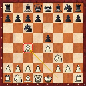 Mate de la coz en la Apertura Italiana con caballo negro en f3