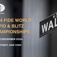 Ilustración de sedes icónicas de wall street albergar?n el campeonato mundial de r?pi ajedrez
