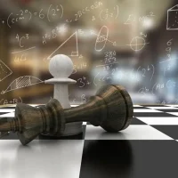 Ilustración de ajedrez y las matem?ticas cómo la ciencia se utiliza en el juego de es ajedrez