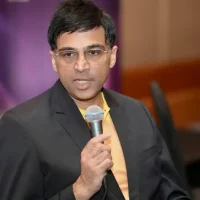 Ilustración de el gran maestro indio viswanathan anand asistir? a la celebración del  ajedrez