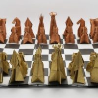 Imagen ilustrativa sobre juego de ajedrez de origami video tutorial en ajedrez
