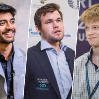Ilustración de resumen de 2024 en ajedrez grandes victorias de jóvenes de 18 años y e ajedrez